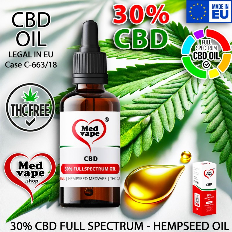 30% CBD FULLSPECTRUM HEMPSEED OIL 10ml MEDVAPE