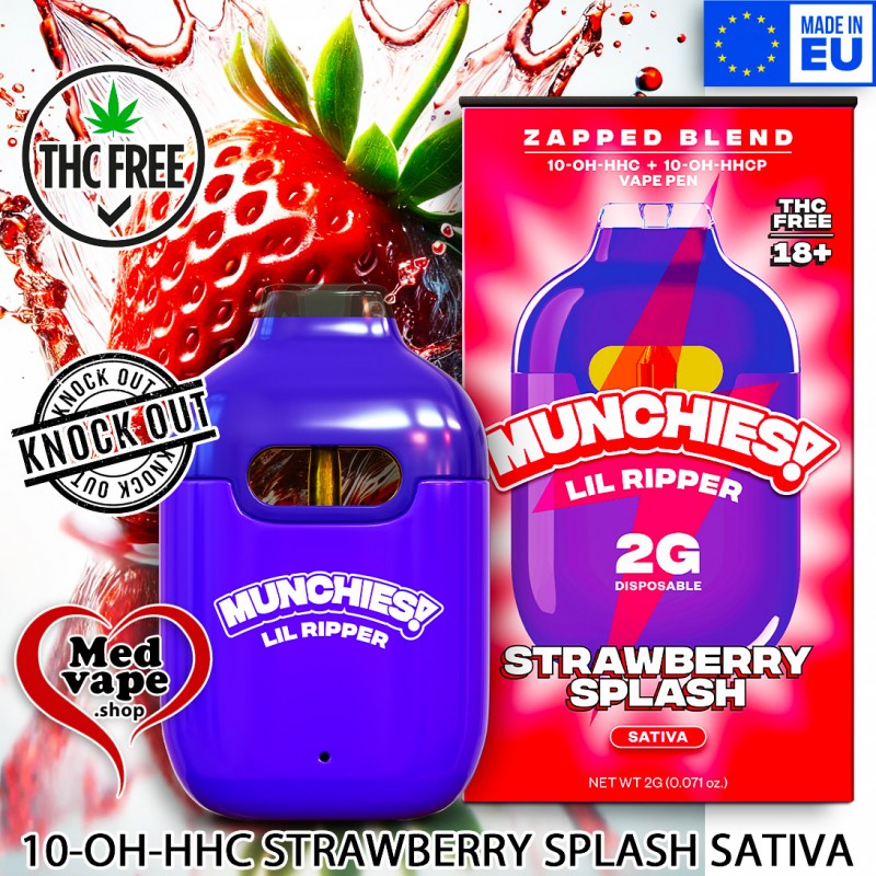 LIL RIPPER STRAWBERRY SPLASH 2ml 10-OH - MUNCHIES CANNABIS THC LEGAL WEED